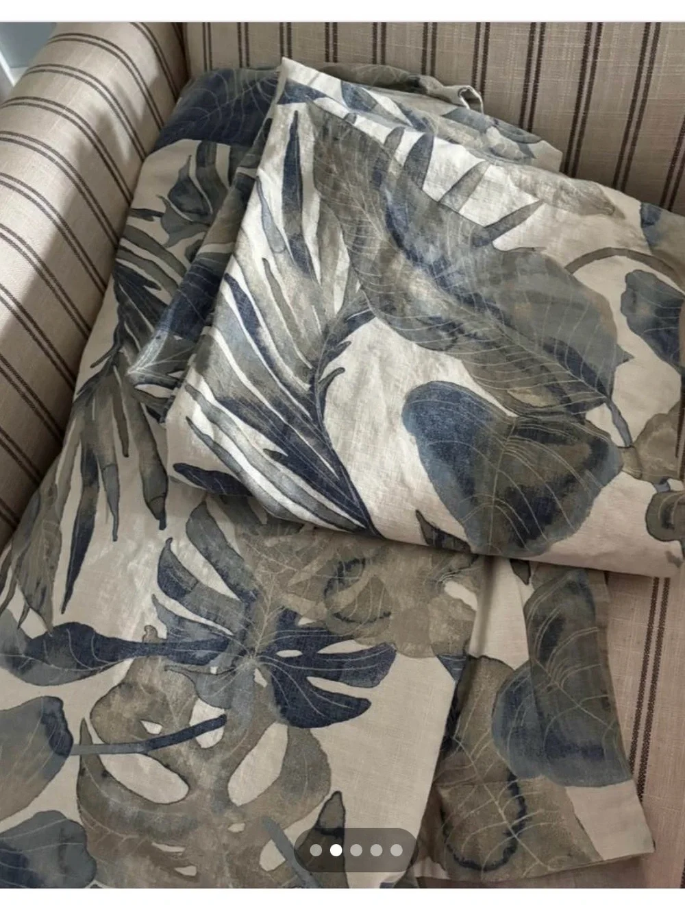 Tommy Bahama Blue/Green and Cream Tropical Leaf Duvet Cover Set